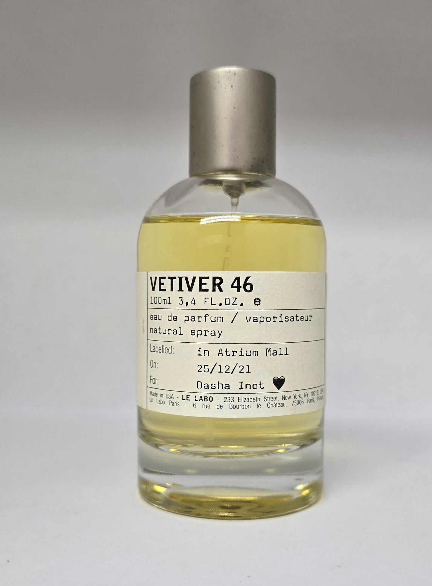 Le Labo Vetiver 46 Eau de Parfum (USED)