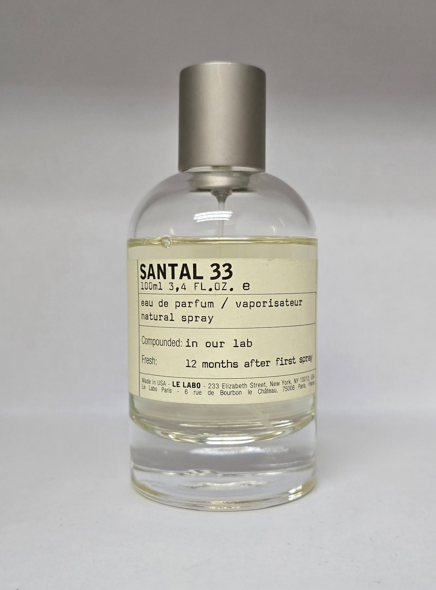 Le Labo Santal 33 Eau de Parfum 100ml (USED)