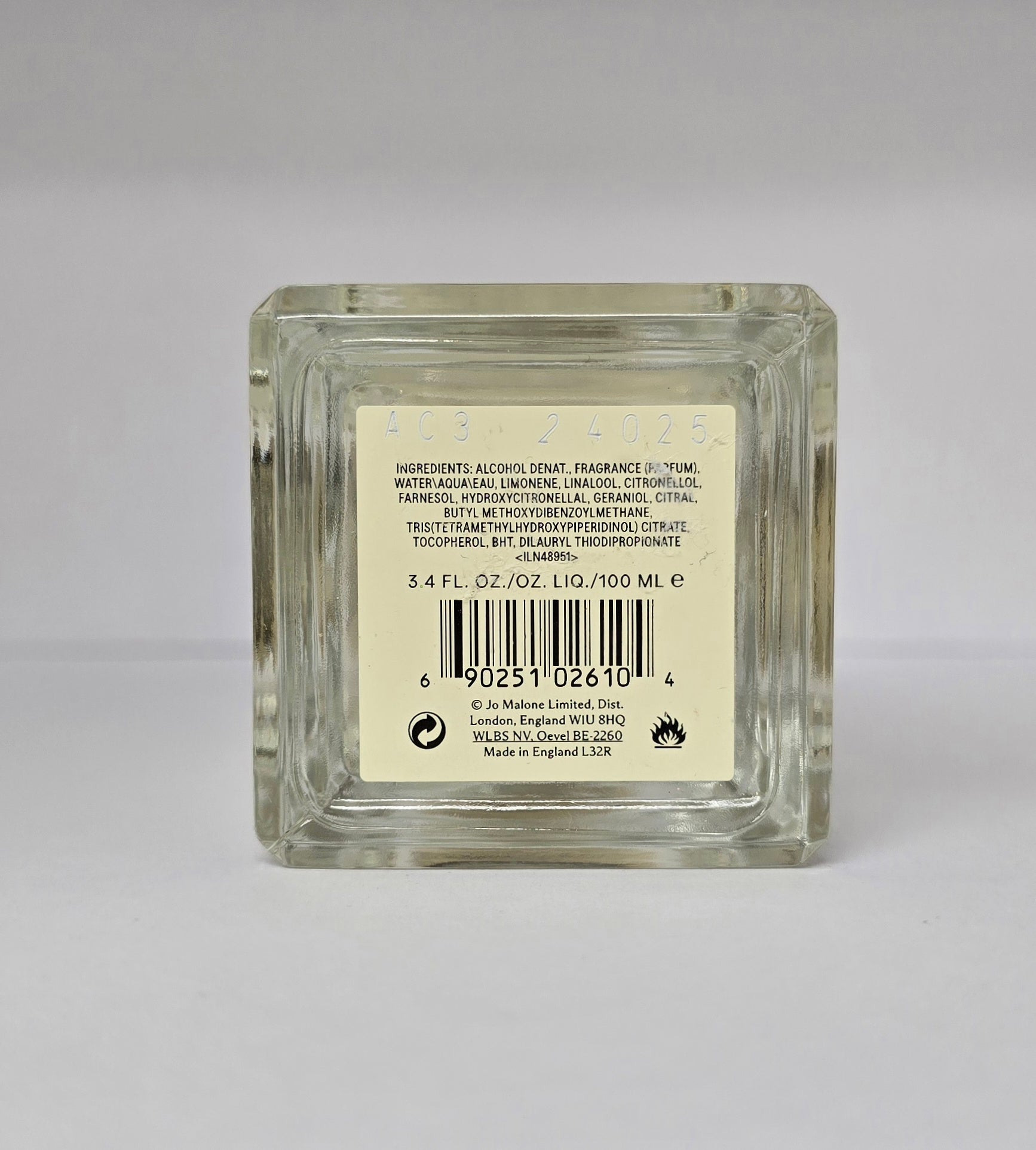 Jo Malone Blackberry & Bay Cologne 100ml (USED)