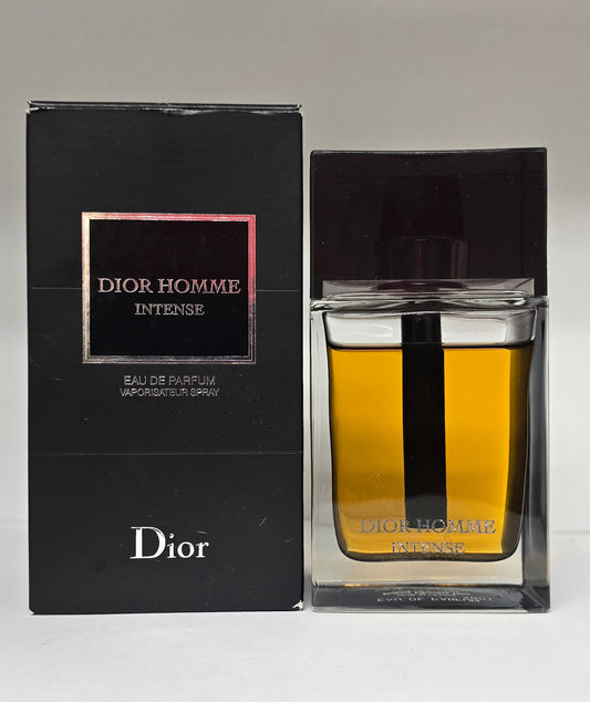 Dior Homme Intense perfume bottle and packaging on a white background