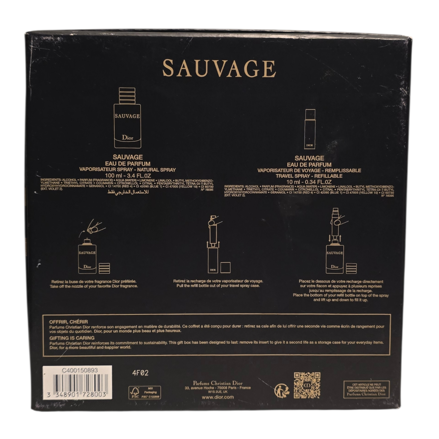 Dior Sauvage Eau de Parfum 100ml Gift Set (USED)