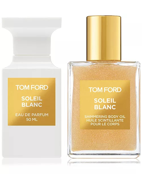 Two Tom Ford Soleil Blanc products on a white background