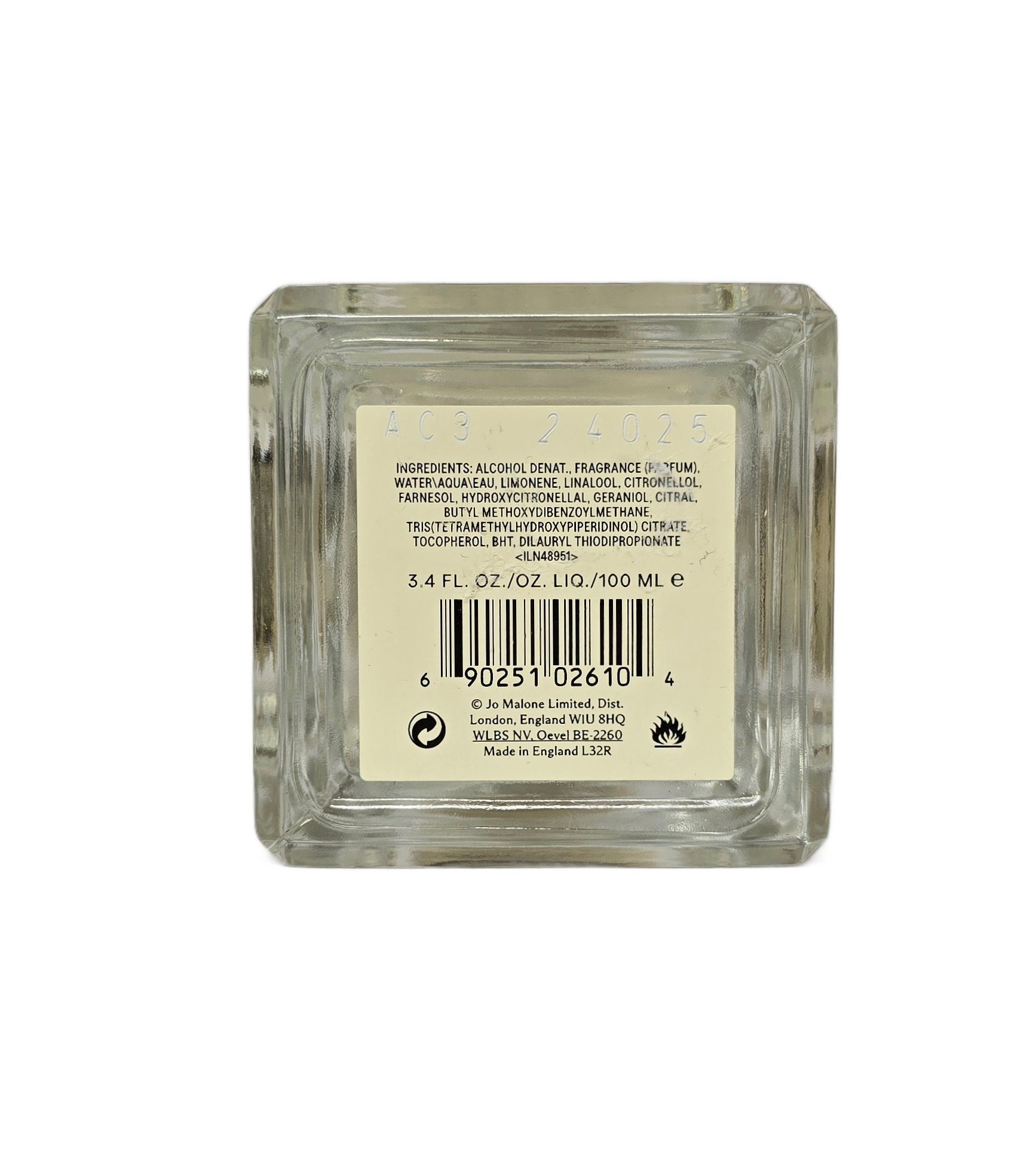 Jo Malone Blackberry & Bay Cologne 100ml (USED)