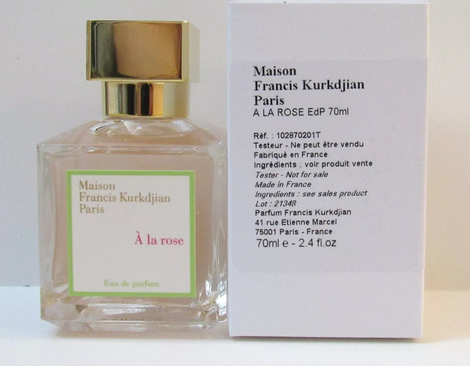 Maison Francis Kurkdjian A La Rose 70ml Tester - 70ml Tester with cap